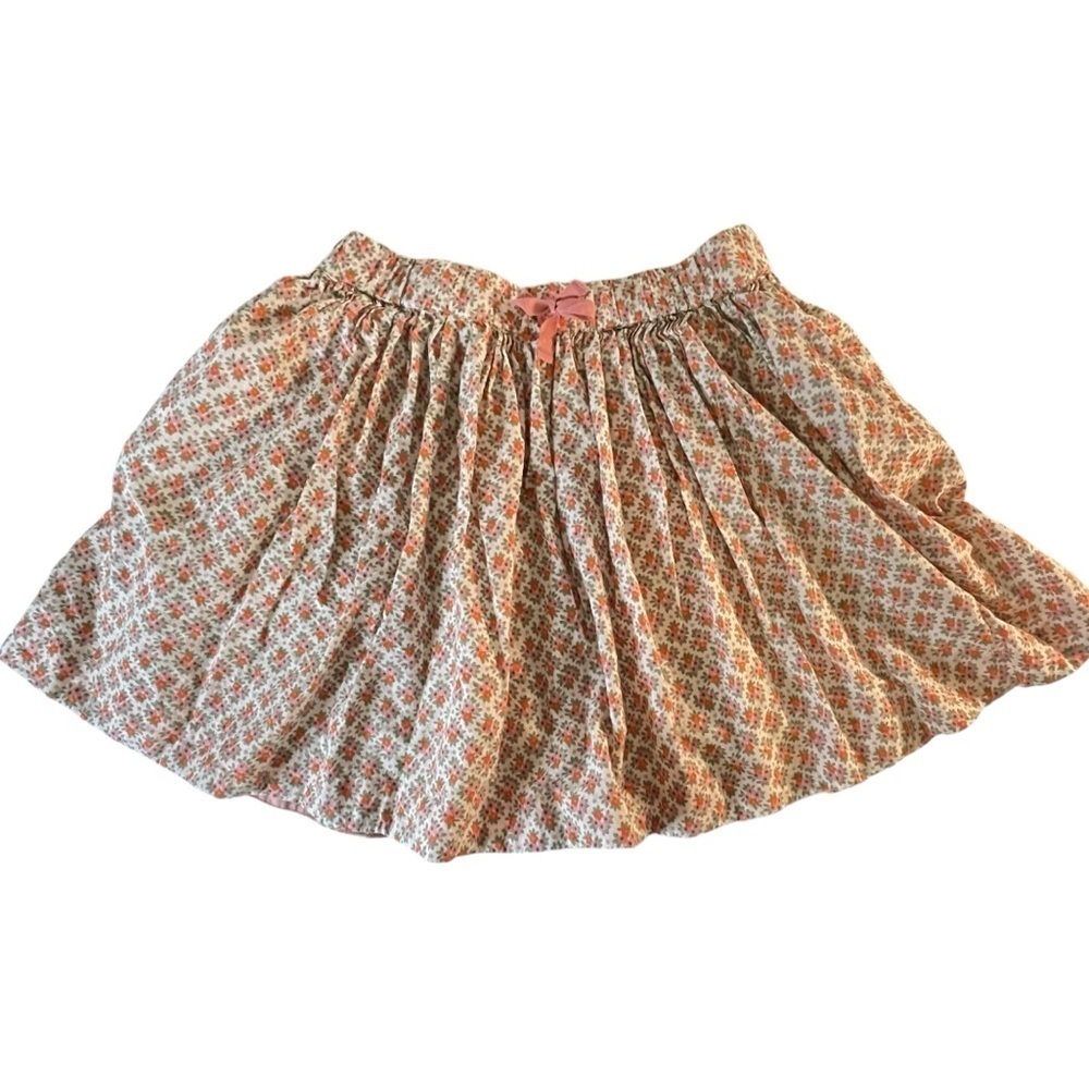 Mini Boden girl’s pink green floral drawstring skirt size 11-12Y